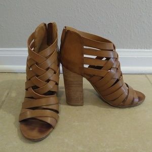 Ladies Strappy Brown Casual Heels worn TWICE